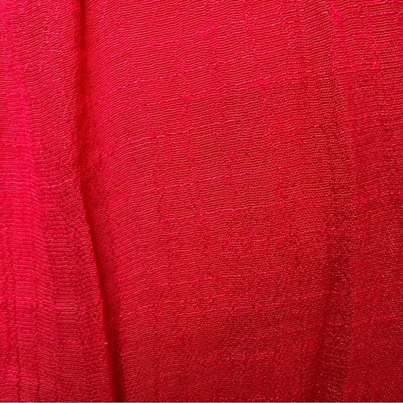 AGB Red Sleeveless Maxi Dress Waistband Lined Sequins Beaded Gauze Sz L Flowy - Picture 7 of 14